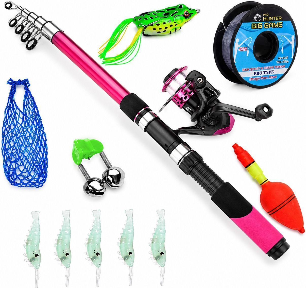 riverwolf Portable Freshwater Fishing Combo Set 180 CM Telescopic Fishing Rod Kit & Accessories Multicolor Fishing Rod-picture-37