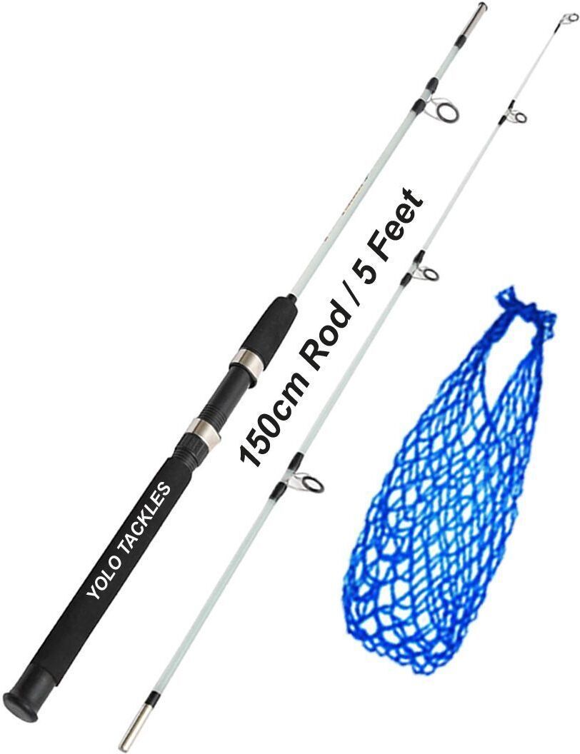 1.5 mtr solid Fishing rod and reel set 1.5 mtr / 5 feet Black Fishing Rod-image-33