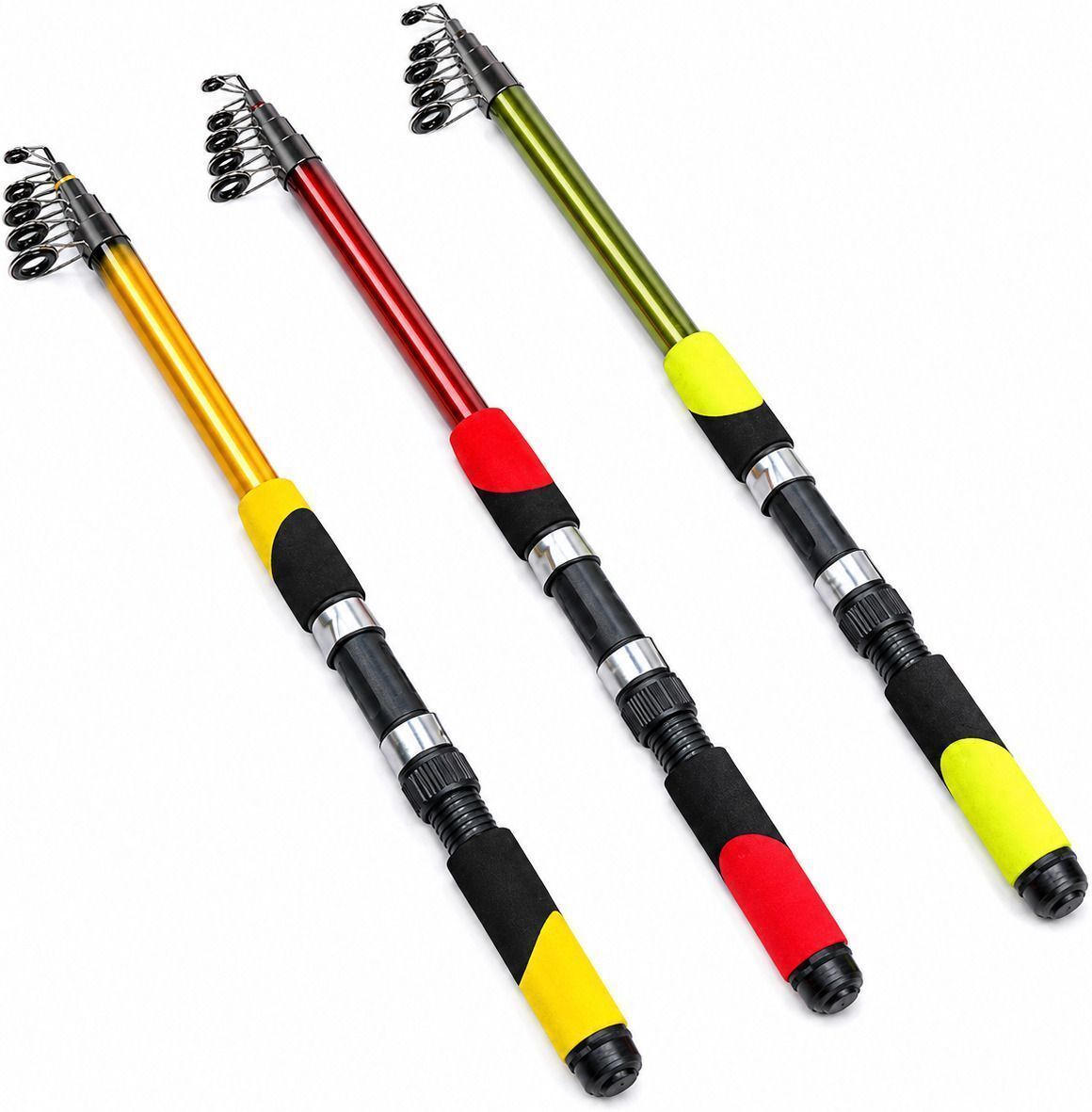 210 CM Telescopic Fishing Rod EVA Foam Handle & Stainless Steel Guide Rings for Freshwater Fishing Multicolor Fishing Rod-image-29
