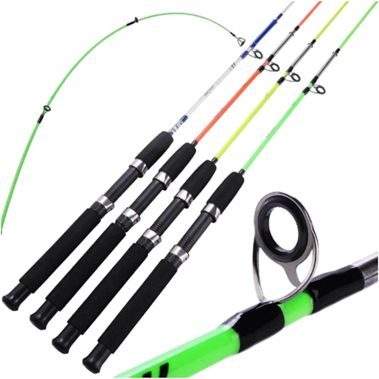 saltwater fresh water solid super unbreakable 2 piece part 2 part Multicolor Fishing Rod-image-24