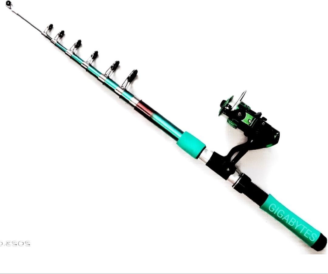 7 feet / 210cm Fishing rod and reel set Combo pack Green Fishing Rod-image-38