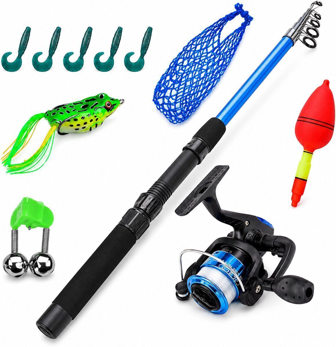 riverwolf Portable Freshwater Fishing Combo Set 240 CM Telescopic Fishing Rod Kit & Accessories Multicolor Fishing Rod-picture-40