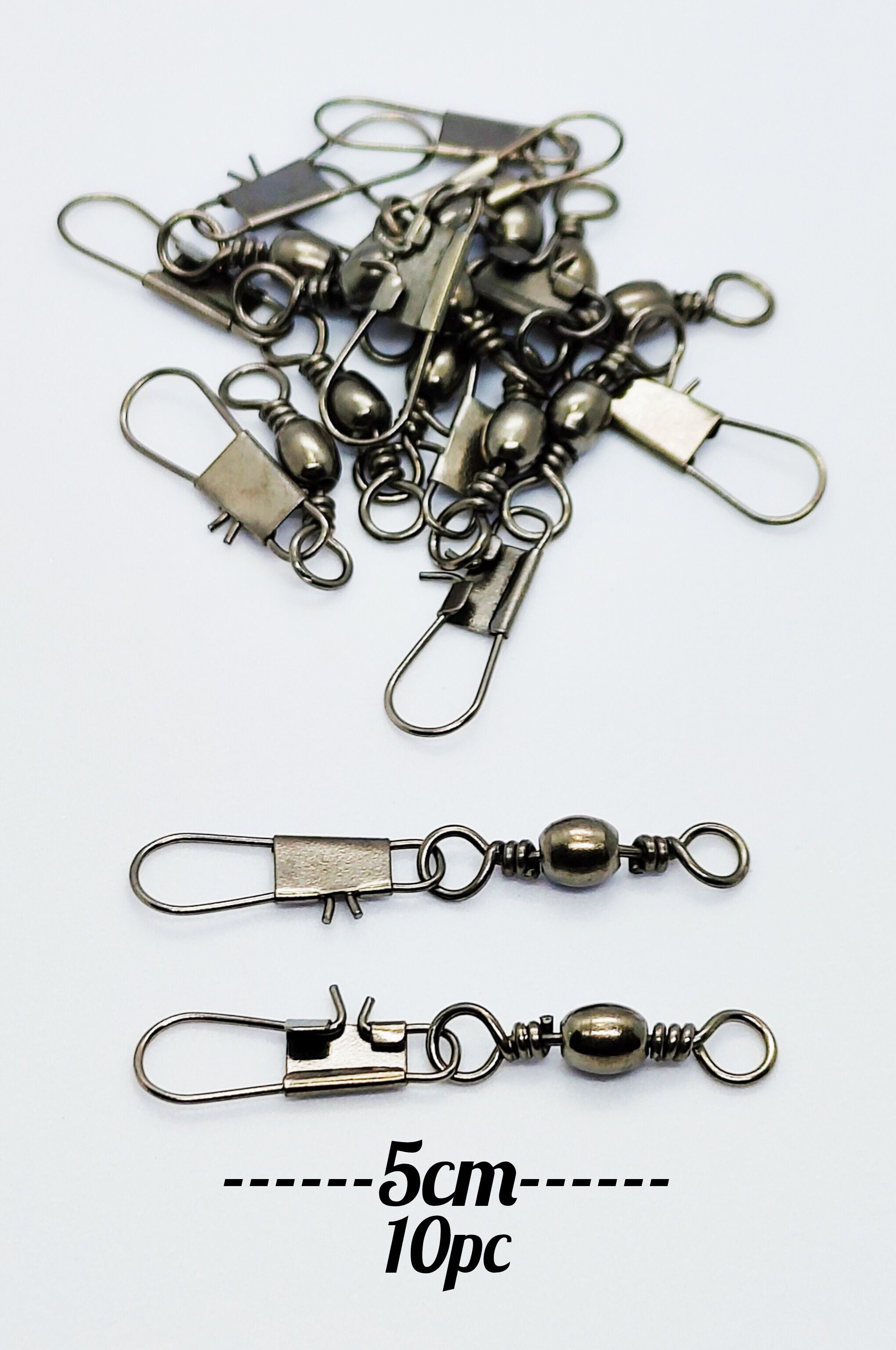 ishing Rolling Swivel with Interlock Snap #2, 10pc Cast Fishing, Fly Fishing, Bait Casting, Angling Snap Swivel