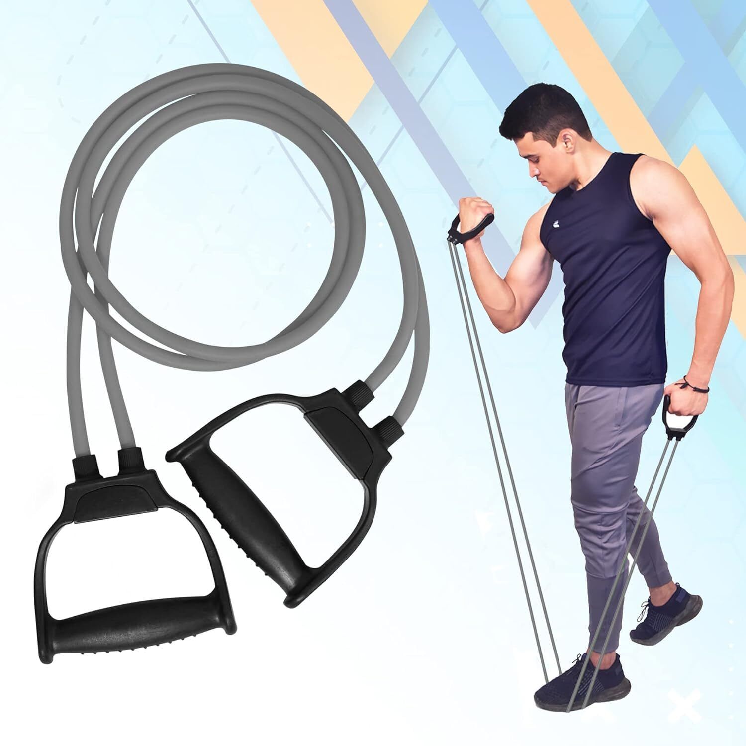 Rope Toning Bands for Physical Therapy, Stretching, Home Fitness, Yoga Resistance Band-image-25