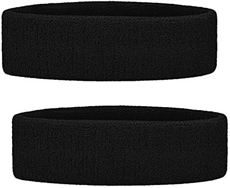 Cotton Sports Headband Pair for Men Women Sweat Absorbent Running Gym Pack of 2 Fitness Band-image-10