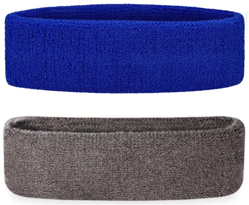 goness Cotton Sports Headband Pair for Men Women Sweat Absorbent Running Gym Pack of 2 Fitness Band-picture-11