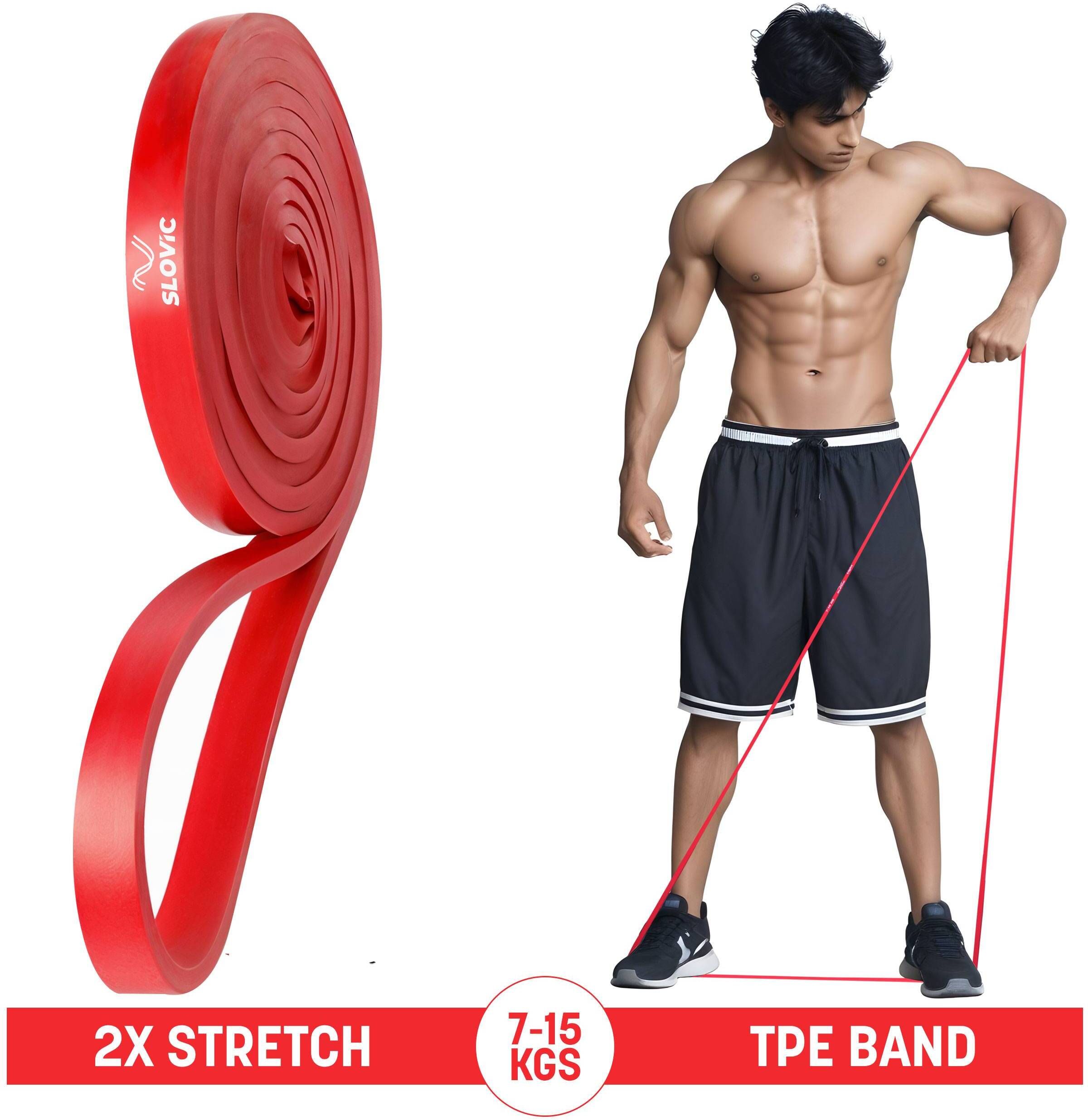 slovic TPE Bands for Workout | Pull Up | Stretching| Heavy Duty Material|Upto 7-15 KGS Resistance Band-picture-16