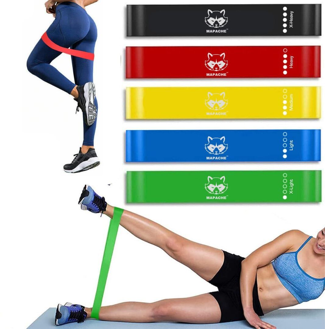 mapache Latex Resistance Loop Bands Loop Hip Band Anti-Slip, Multicolor 5pc Resistance Band-picture-18
