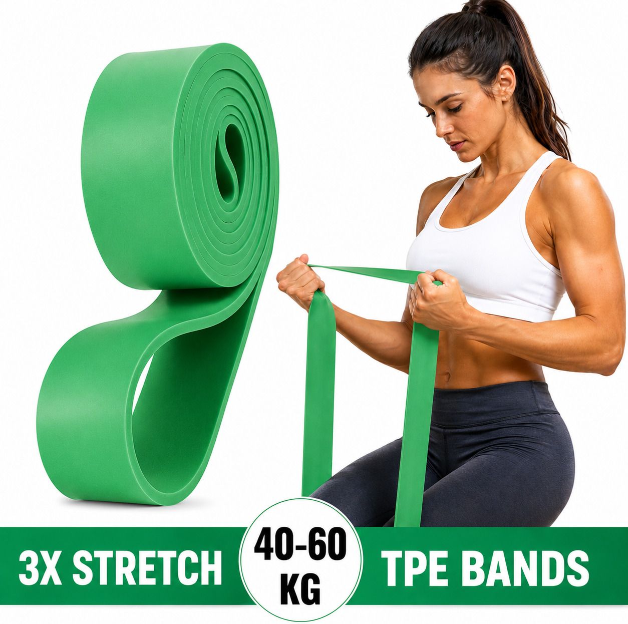 TPE Bands for Workout | Pull Up | Stretching| Heavy Duty Material|Upto 40-60 KGS Resistance Tube-image-1