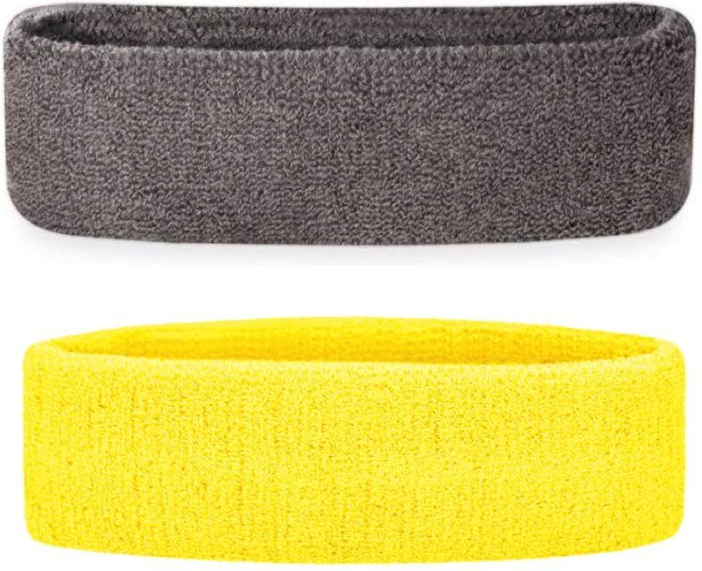 goness Cotton Sports Headband Pair for Men Women Sweat Absorbent Running Gym Pack of 2 Fitness Band-picture-12