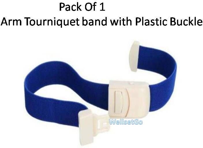 wellsetgo Arm Tourniquet Elastic Band with Plastic Buckle Blue Color Fitness Band Fitness Band-picture-19