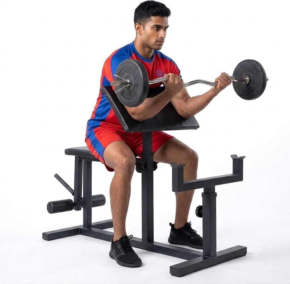 PREACHER CURL BENCH/ ARM CURL BENCH FOR BICEP EXERCISE Multipurpose Fitness Bench-image-14
