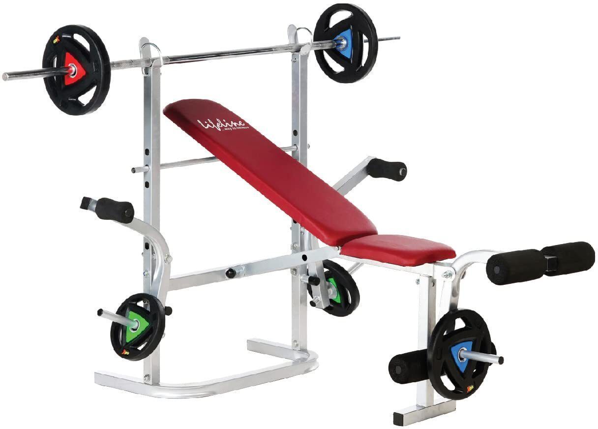 LB 308 Weight Bench with Leg Curl/Extension & Dumbbell Fly Multipurpose Fitness Bench