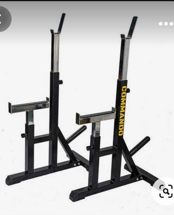saipro Deluxe squat stand commando for bicep n bench press n squat exercises Multipurpose Fitness Bench image 1