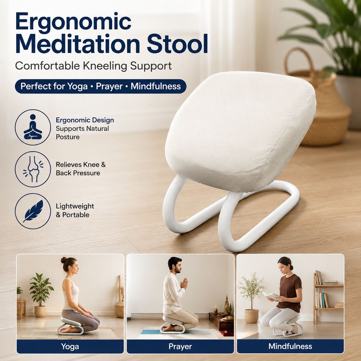 maraxis Footrest Stool with Metal Frame & Padded Cushion for Office Desk,& Namaz Multipurpose Fitness Bench-picture-27