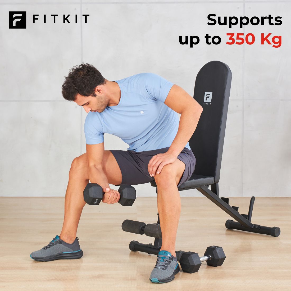 fitkit by Cult | 350kg Weight Capacity | Home Use Adjustable Multipurpose Fitness Bench-picture-16