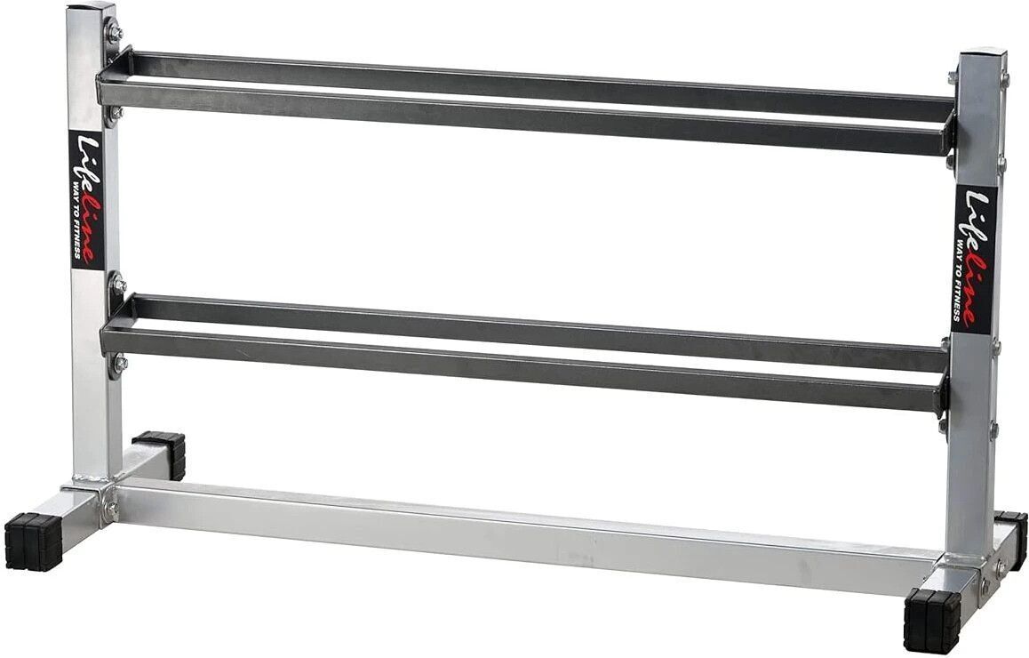 lifeline LA102 2-Tier Dumbbell Rack | Heavy Duty Space-Saving Gym Storage Stand Flat Fitness Bench-picture-30