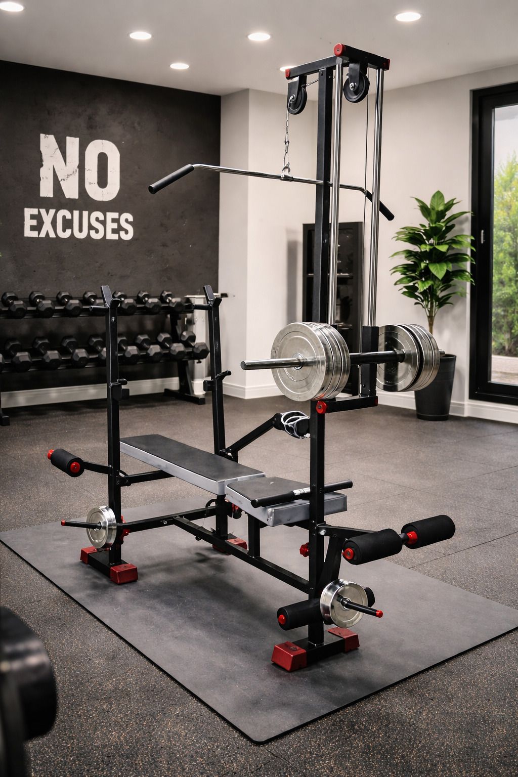 20 IN 1 Single Support Fitness GYM BENCH BLACK Multipurpose Fitness Bench-image-33