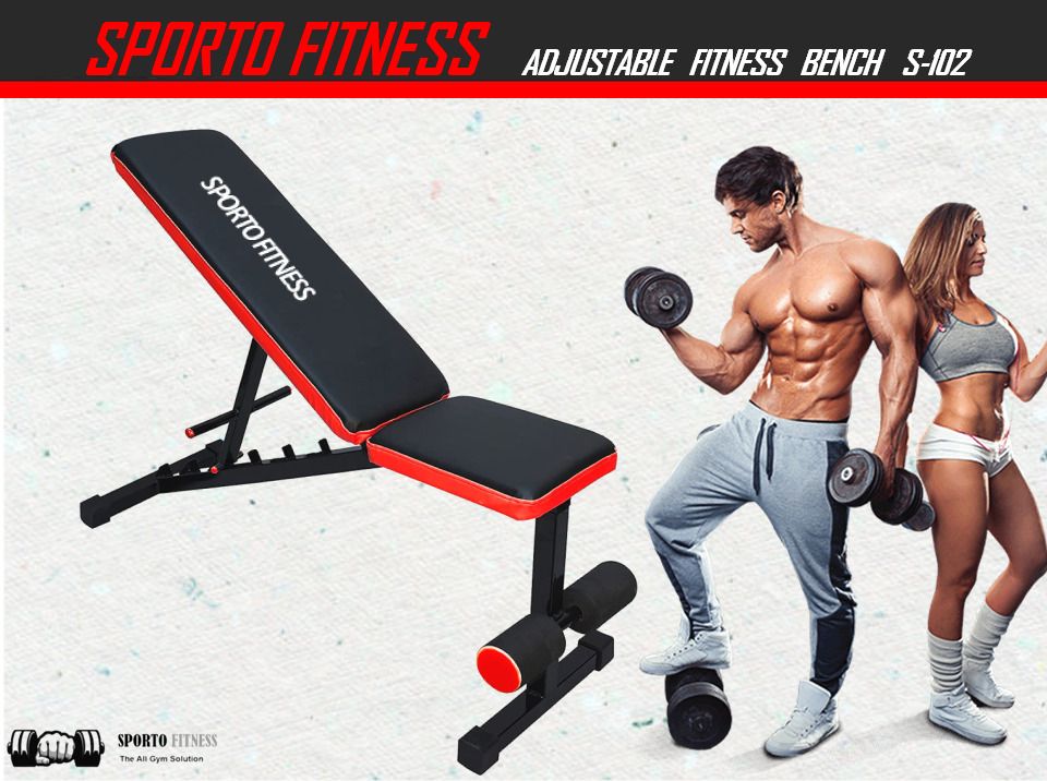 S-102 Weight Bench,700LB Stable Multi-Purpose Foldable Incline Decline Exercise Multipurpose Fitness Bench