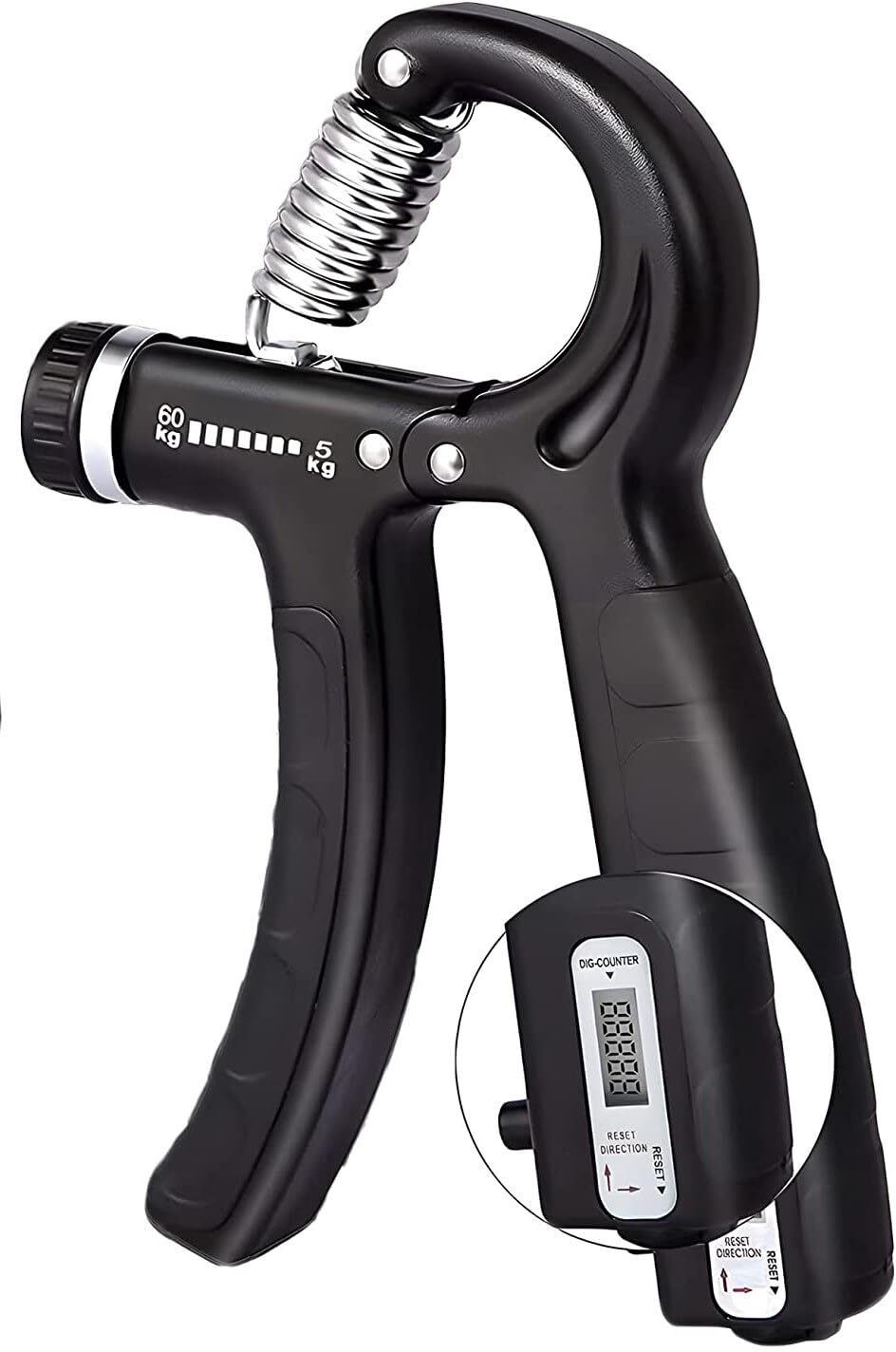 Adjustable Hand Grip with Smart Counter | Adjustable Resistance (10KG - 60KG) Hand Grip/Fitness Grip