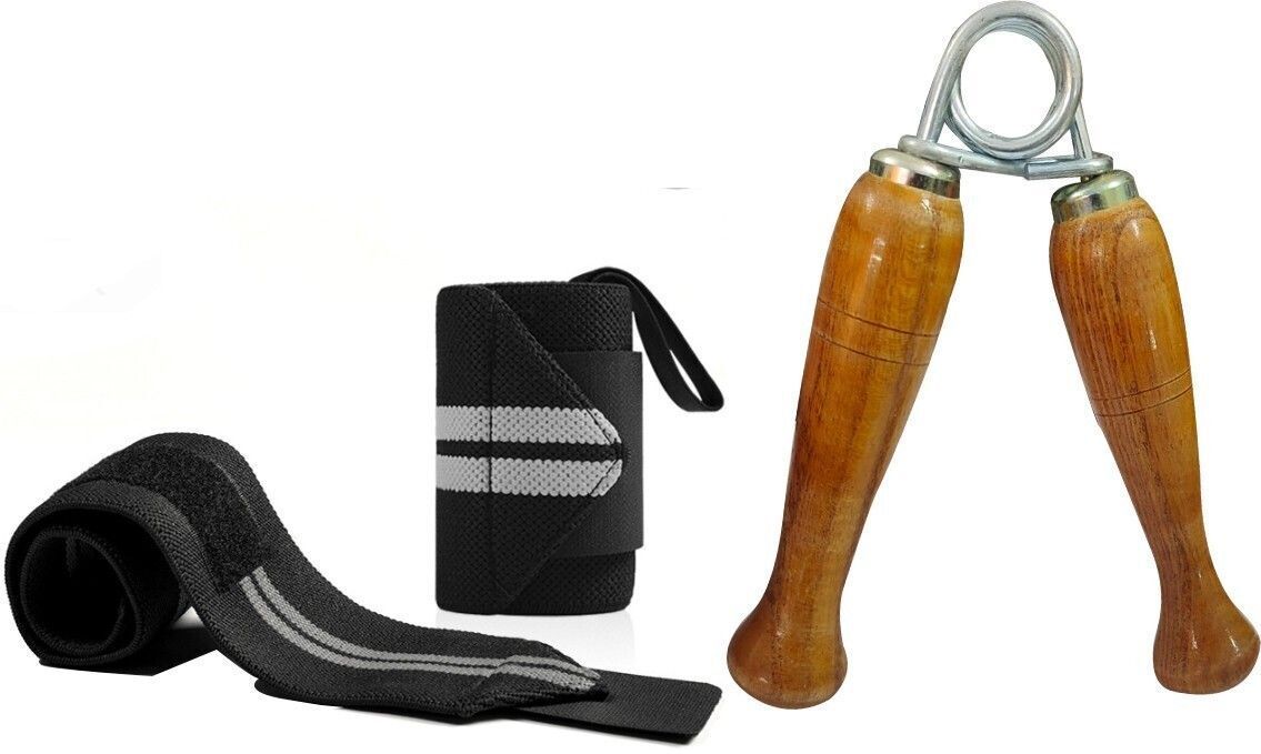 wooden HAND GRIP + gym band Wrist Exerciser/STRENGTHENER FOR MEN & WOMEN Fitness Accessory Kit Kit-image-32