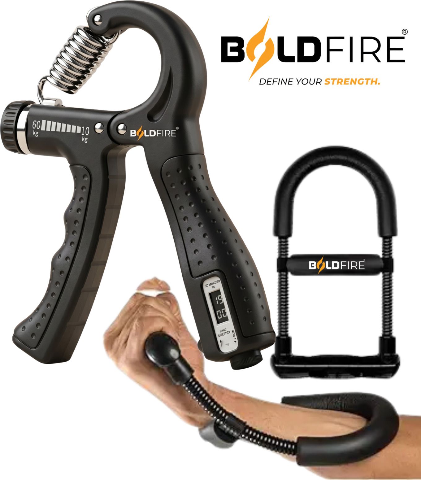 Hand Grip Strengthener 5-60KG Adjustable Resistance for Finger, Wrist & Forearm Fitness Accessory Kit Kit-image-48