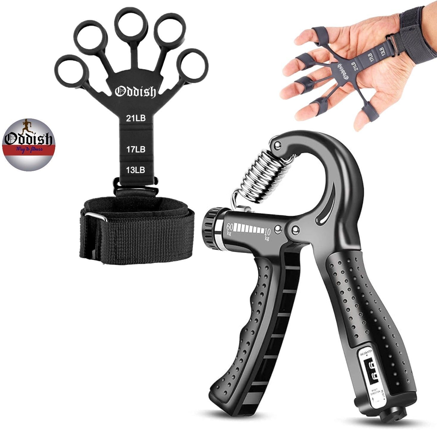 FINGER GRIPPER WITH R SHAPE ADJUSTABLE SPRING COUNTER HAND GRIP Hand Grip/Fitness Grip-image-48