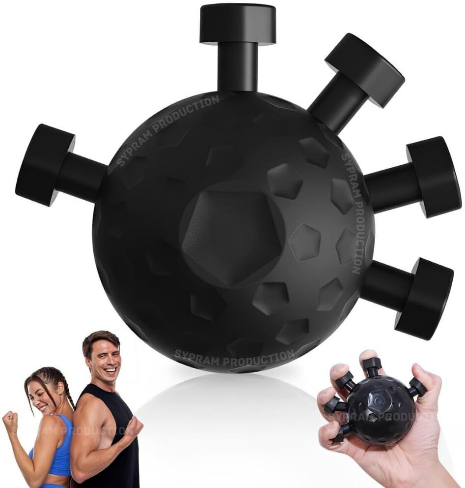 acuwellness Hand Grip Strengthener,Ultimate Finger Exerciser Strength Trainer Exercise Ball Hand Strengthener Hand Balls Workout Equipment for Men & Women (Black)01PC Massager-picture-18