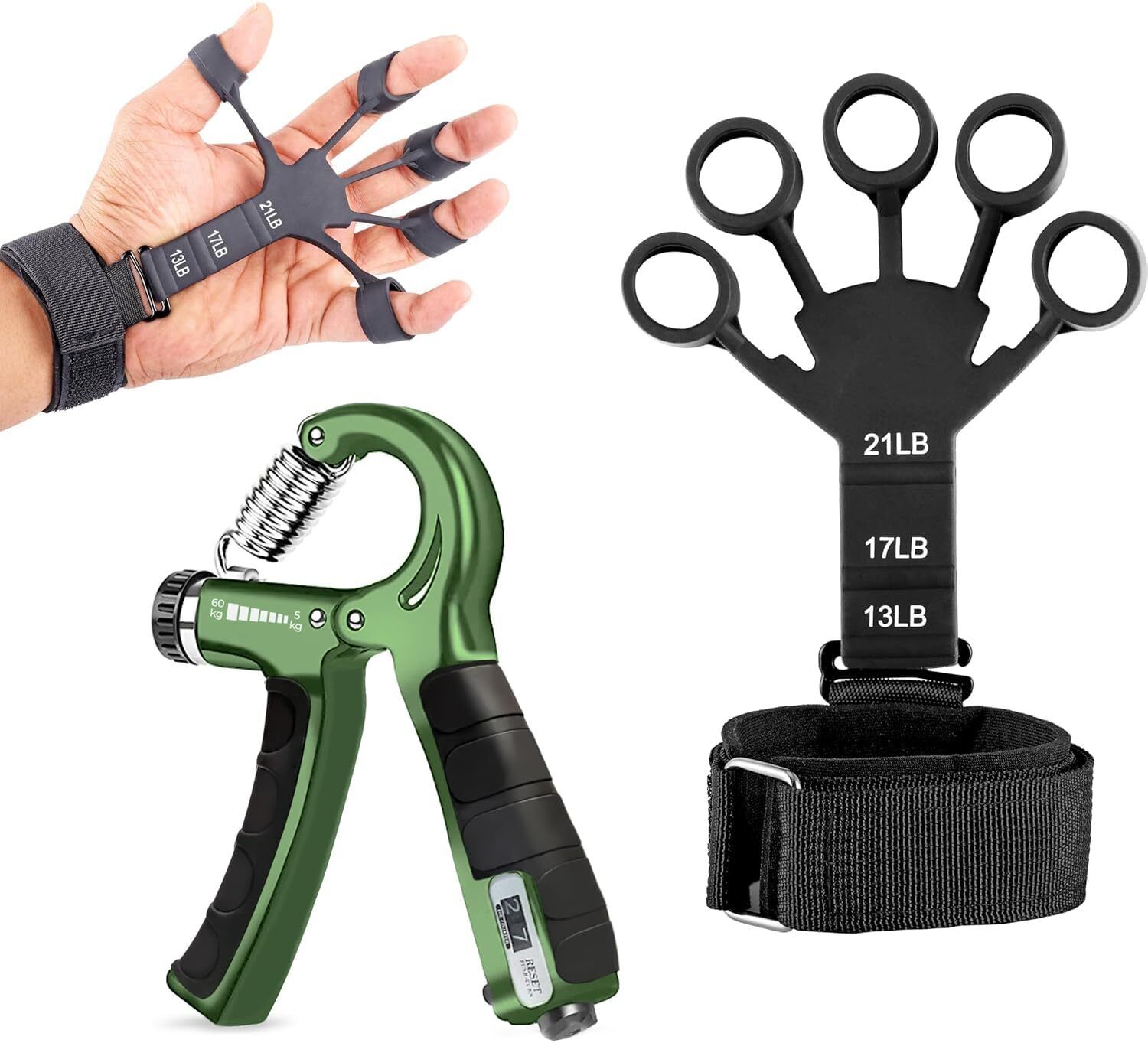 FINGER GRIPPER WITH R SHAPE ADJUSTABLE SPRING COUNTER HAND GRIP Hand Grip/Fitness Grip