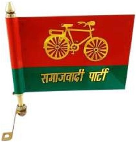 Samajwadi Party Rectangle Car Window Flag-image-5