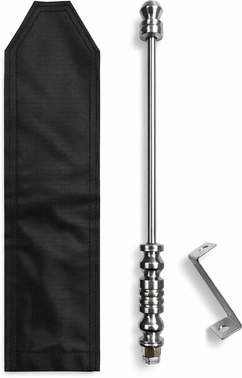 arsh Silver Car Flag Rod with Bracket and Cover for All Car Models Windsock Car Window Flag-picture-7