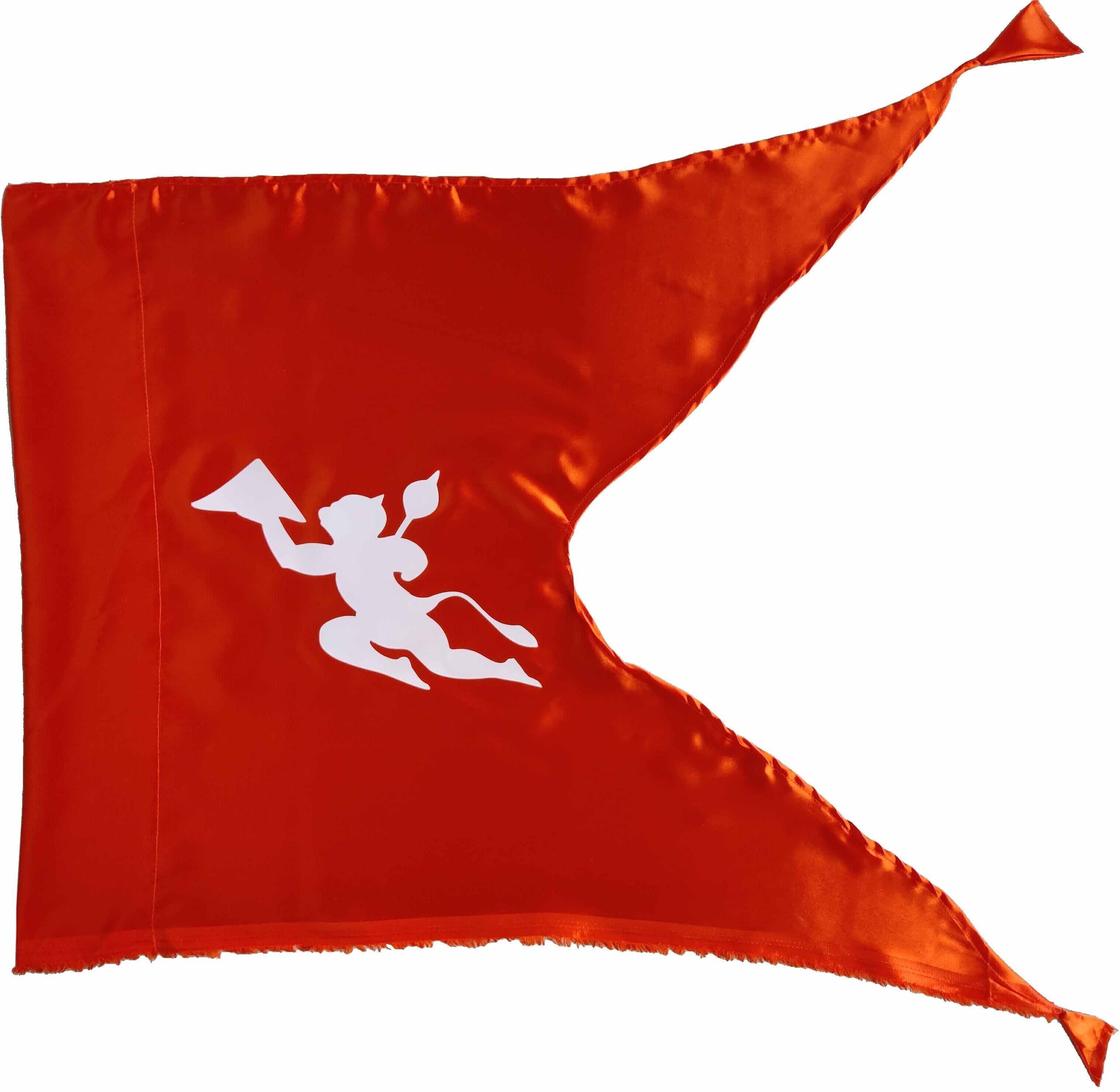 V shape 20x30 Inches Flying White Hanuman Carrying Mountain on shiny Orange Double Sided Wind Outdoor Flag-image-46
