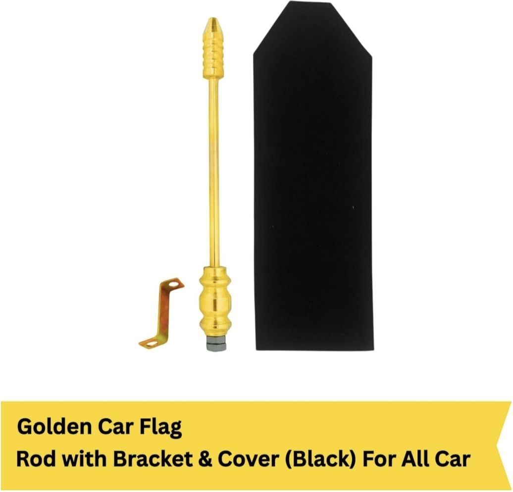arsh Golden Car Flag Rod with Bracket and Cover for All Car Models Windsock Car Window Flag-picture-3