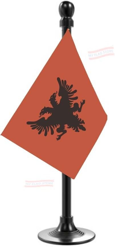 Albania Flag Stand for Car Dashboard-Single Black Plastic Rectangle Car Dashboard Flag-image-44