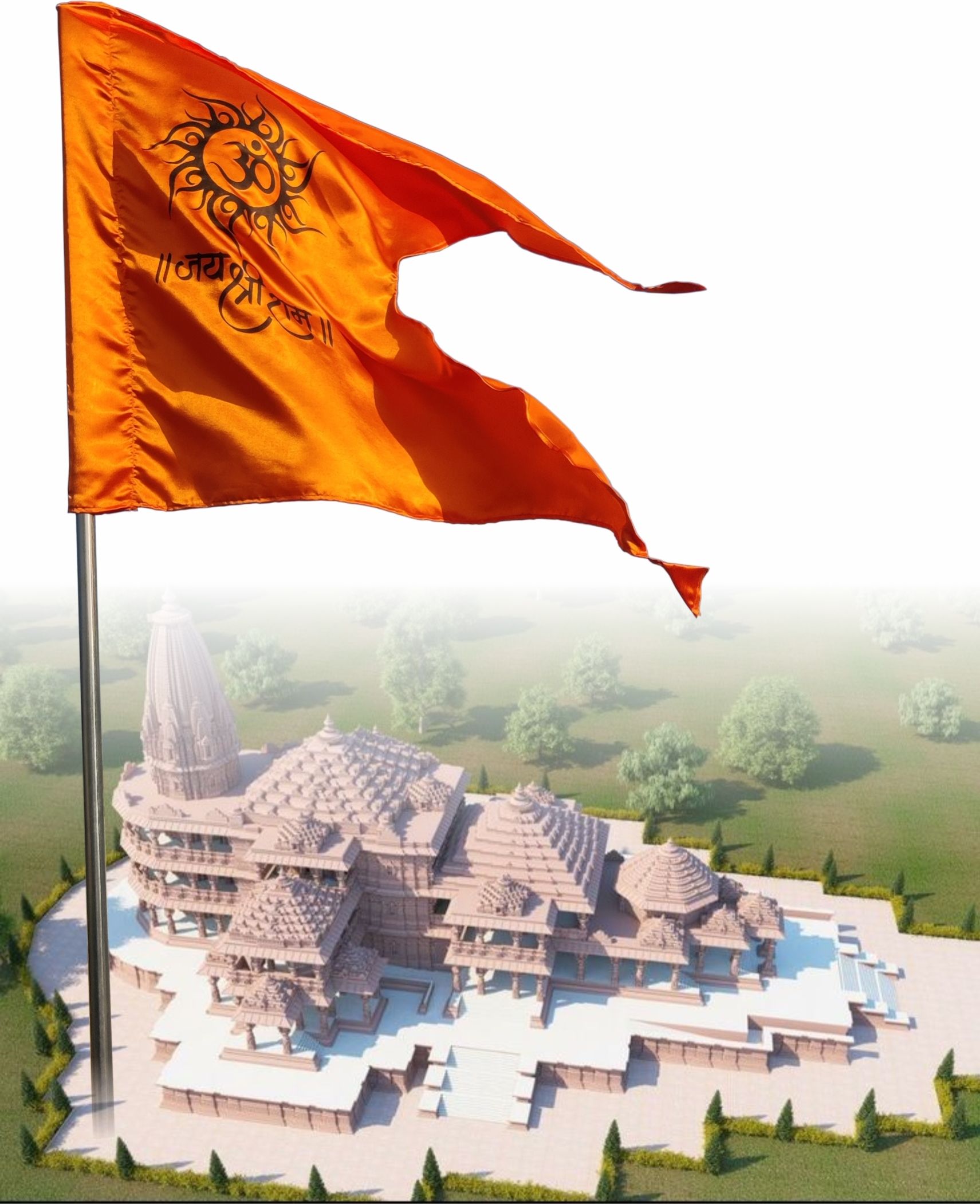 la jarden for Yoga, Meditation, Om shanti, Bhagwa dhwaj for temple, house & religious purp Double Sided Wind Outdoor Flag-picture-19