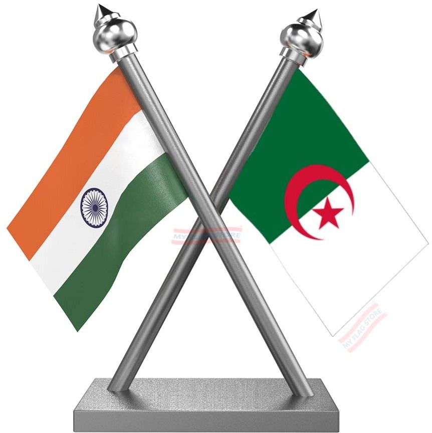 Algeria Flag Stand for Car Dashboard-Single Gold Plastic Rectangle Car Dashboard Flag-image-11