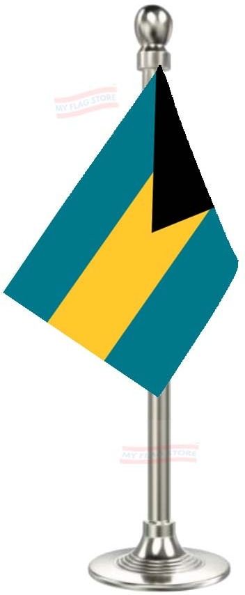 Bahamas Flag Stand for Car Dashboard-Single Silver Plastic Rectangle Car Dashboard Flag-image-30