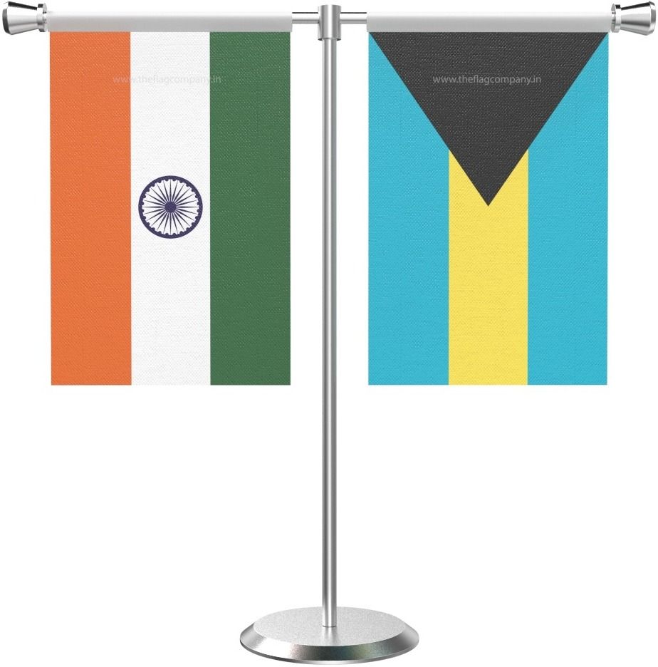 Bahamas T-Shaped Table Miniature Flag with Stainless Steel Base and Pole Rectangle Table Miniature Flag-image-36