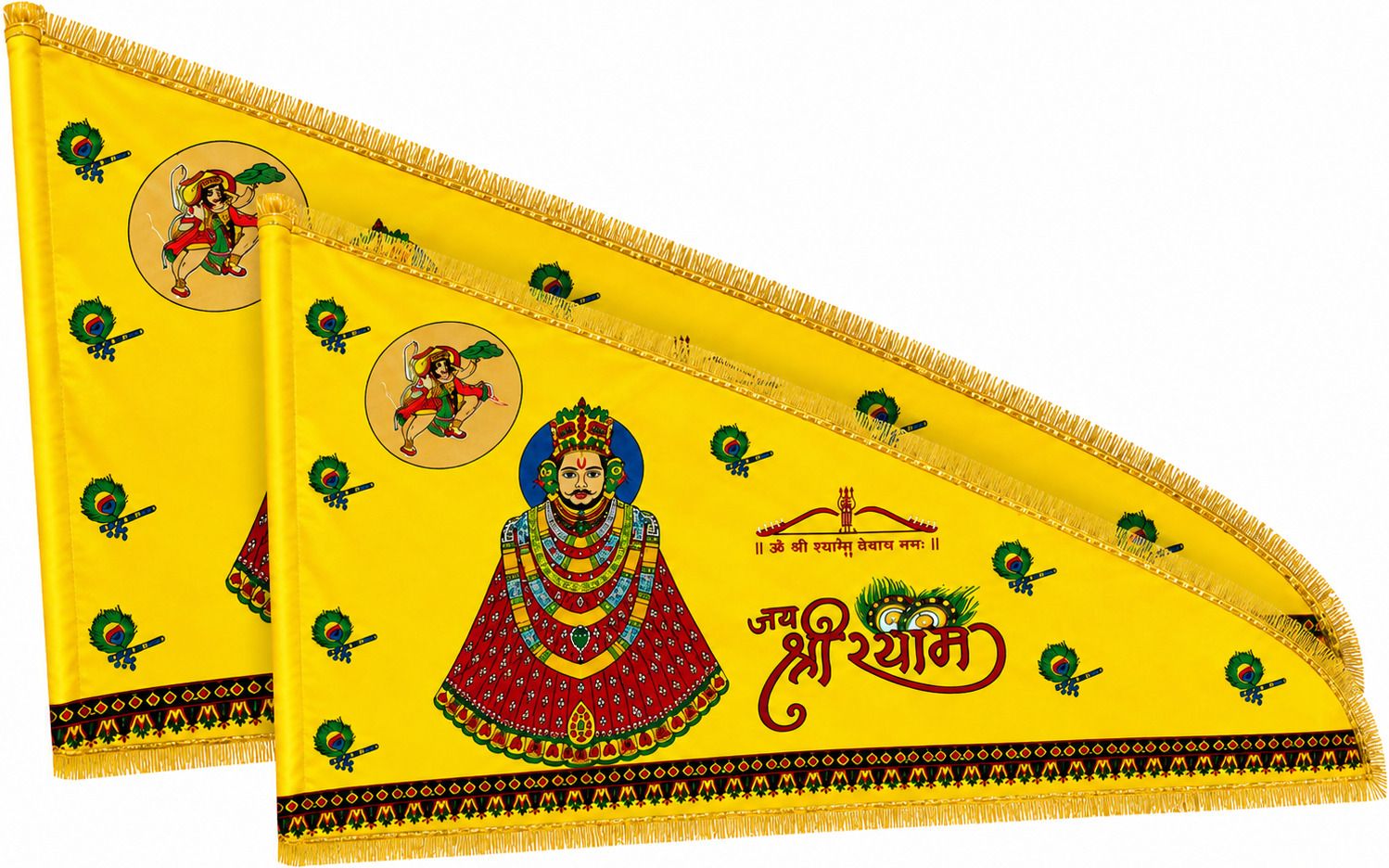 Pack Of 2 Khatu Shyam Flag Triangle Outdoor Flag-image-20