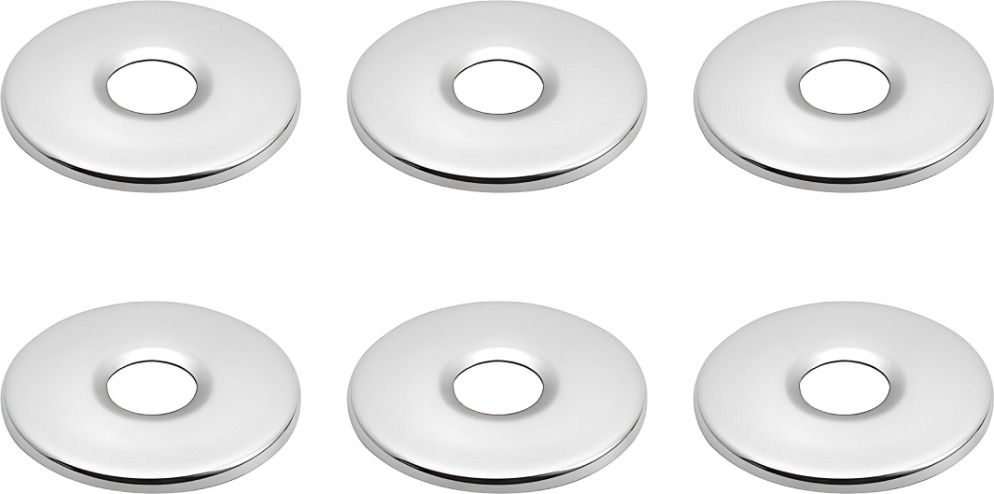 Chrome-Plated Round Wall Flange for Kitchen & Bathroom Taps - 6Pcs Set Plate Flange