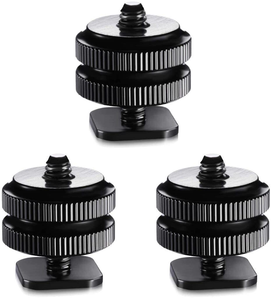 Digiom 1/4 Camera Hot Shoe Tripod Screw Adapter Flash Shoe Adapter (3 Pieces) Flash Shoe Adapter
