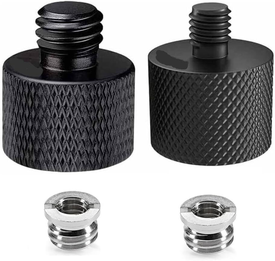 MILLETS 4 Pcs Aluminum Camera Screw Adapter Thread 1/4" Male to 3/8" Female Flash Shoe Adapter