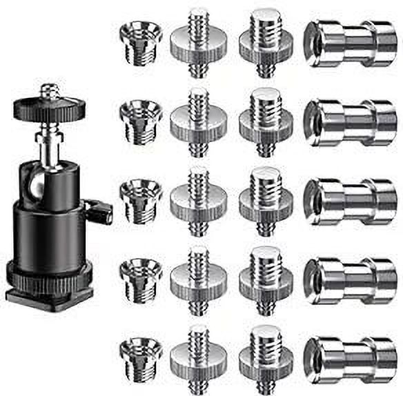 FLYING COLLECTION Camera Screw, 21 Pcs 1/4 Inch and 3/8 Inch Converter Threaded Screws Flash Shoe Adapter-image-22