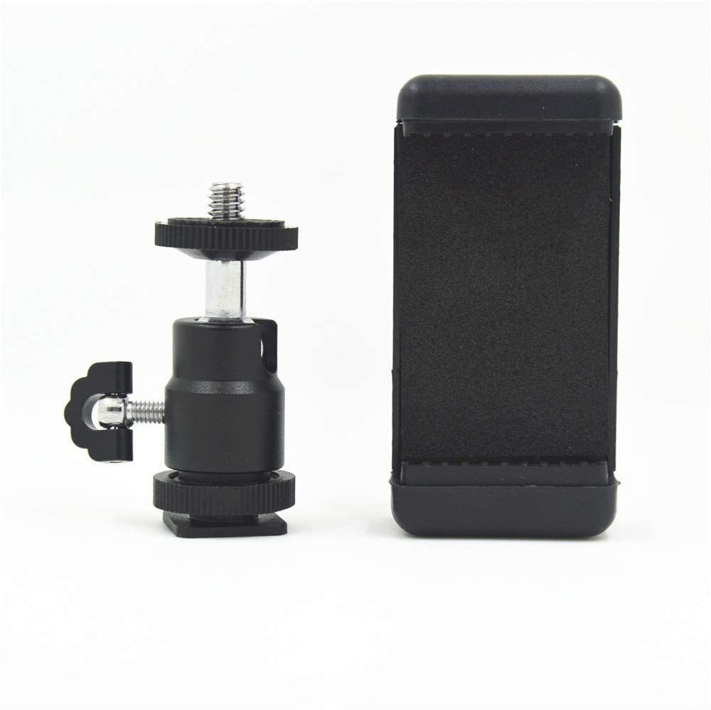 ZuriKrisha 1/4" Flash Hot Shoe Adapter Ball Head + Phone Holder Clip Bracket Holder Mount Rotating Flash Bracket-image-40