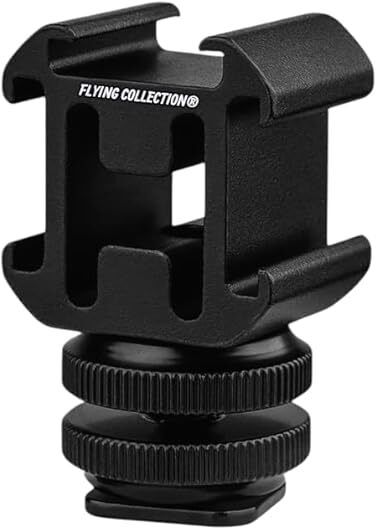 FLYING COLLECTION Heavy-Duty Aluminium Triple Hot Shoe Camera Mount Adapter Video Accessory Flash Shoe Adapter-image-19