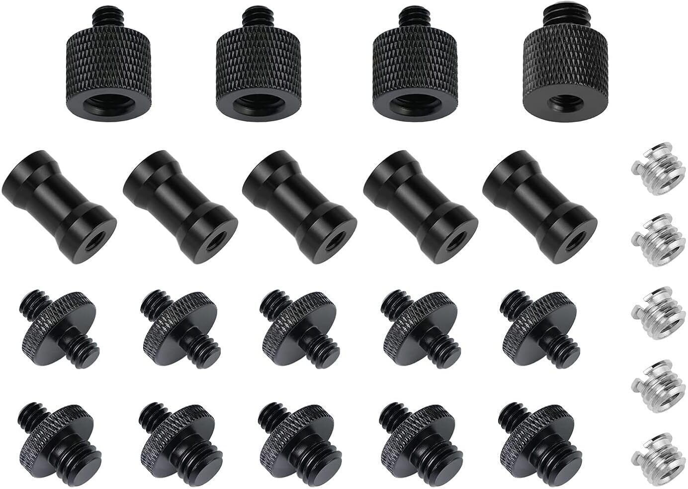 MILLETS 24 Pcs Camera Screw Adapter 1/4 to 1/4 and 1/4 to 3/8 Tripod Mount Converter Set Flash Shoe Adapter-picture-29