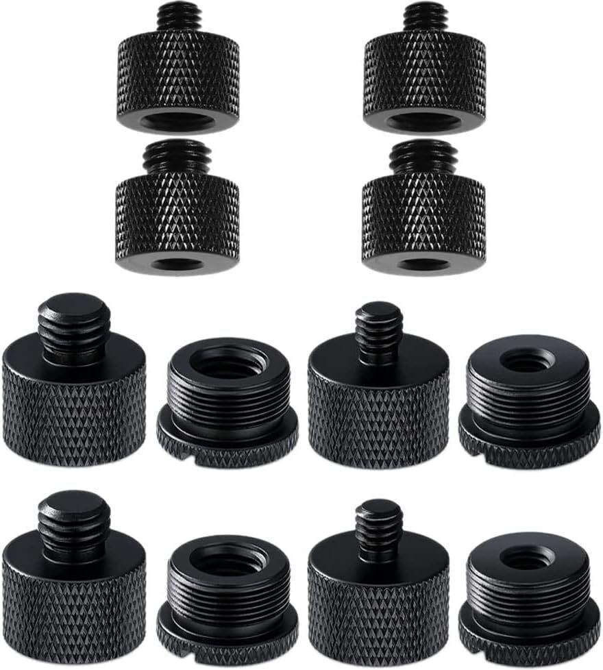 MILLETS 12 Pcs Mic Stand Adapter for Microphone,5/8 Female to 3/8 Mal Flash Shoe Adapter-image-42