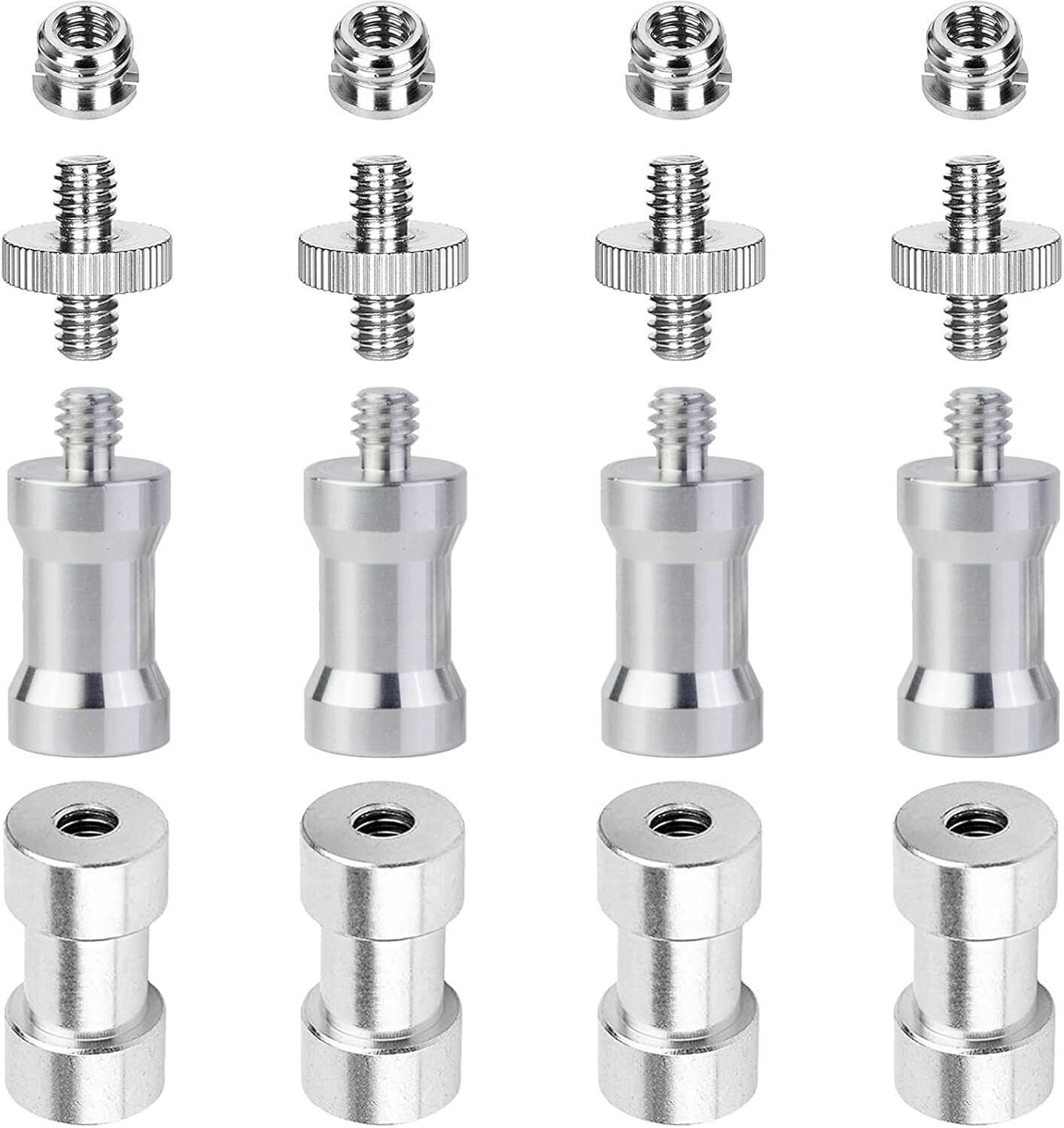 MILLETS 16PCS Camera Screws Mount Set 1/4 Inch and 3/8 Inch Threaded Converter Screws Flash Shoe Adapter-image-16