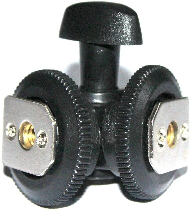 MILLETS Adjustable Swivel Dual Cold Hot Shoe Mount 1/4" Screw Adapter For Led Light Flash Shoe Adapter