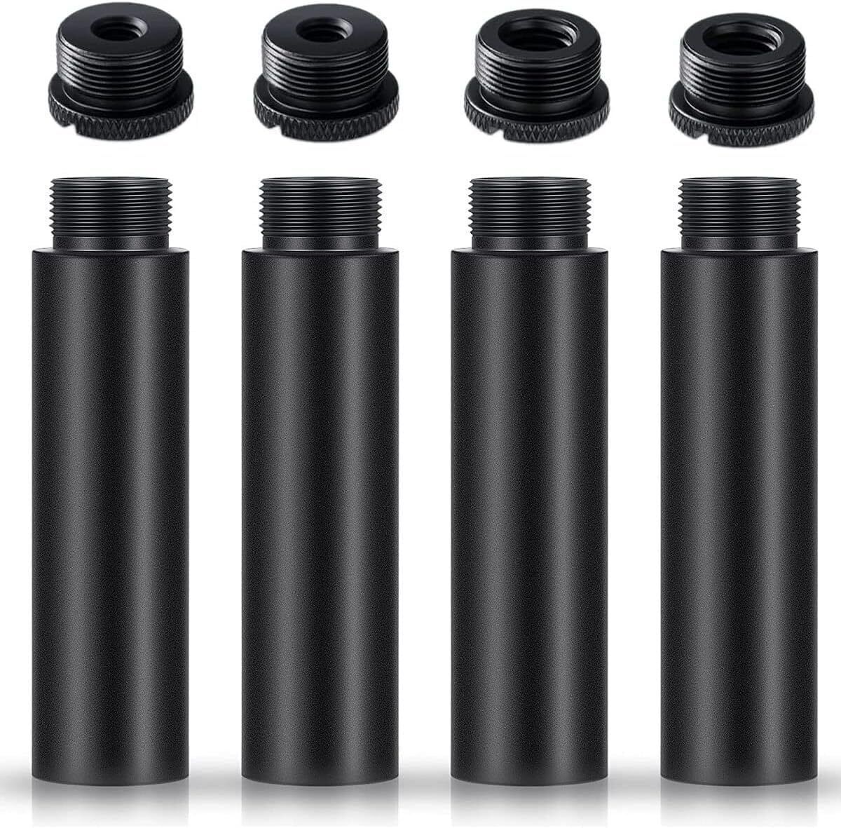 MILLETS Microphone Extension Rods, 4pcs 5/8" Female to 5/8" Male Mic Extension Pole Flash Shoe Adapter-image-37